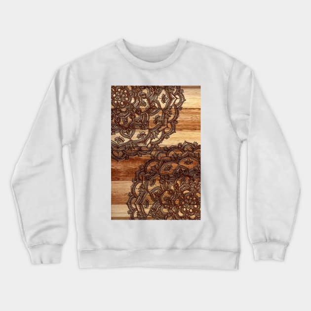 Burnt Wood Chocolate Doodle Crewneck Sweatshirt by micklyn